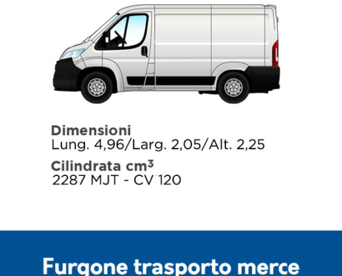 Noleggio Furgone Merci 3 posti